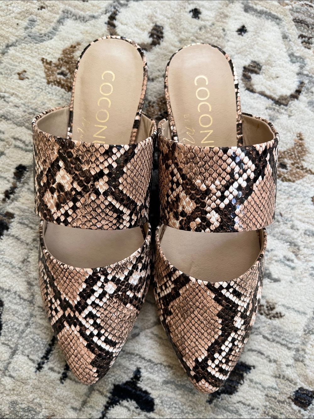 Coconuts by Matisse Snake-Print Slide Mules